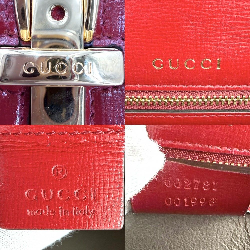 Gucci 2-Way Sylvie Shoulder Bag Crossbody Leather Red Gold — view 5