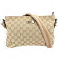Gucci Shoulder Bag GG Canvas Beige Gold