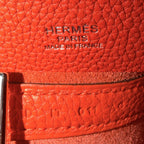 Hermes Handbag Picotin Lock PM Taurillon Clemence Orange Silver — view 5