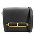 Hermes Shoulder Bag Sac Roulis Mini Crossbody Leather Black Gold