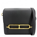 Hermes Shoulder Bag Sac Roulis Mini Crossbody Leather Black Gold