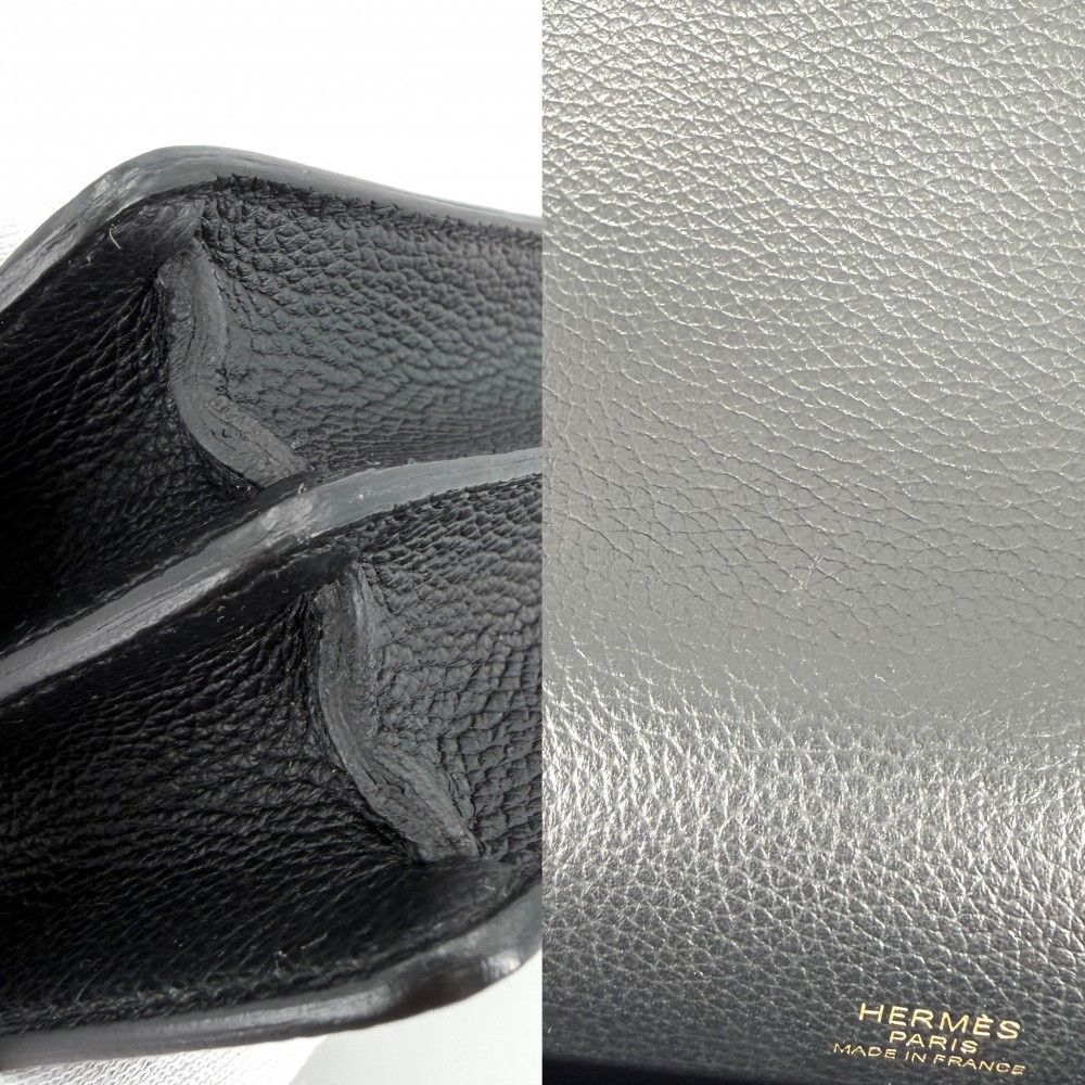 Hermes Shoulder Bag Sac Roulis Mini Crossbody Leather Black Gold — view 8