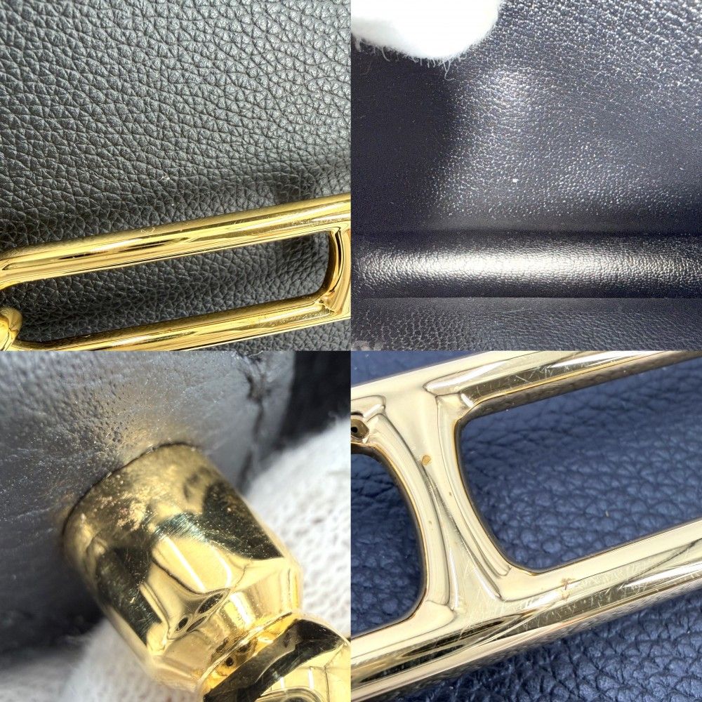Hermes Shoulder Bag Sac Roulis Mini Crossbody Leather Black Gold — view 6