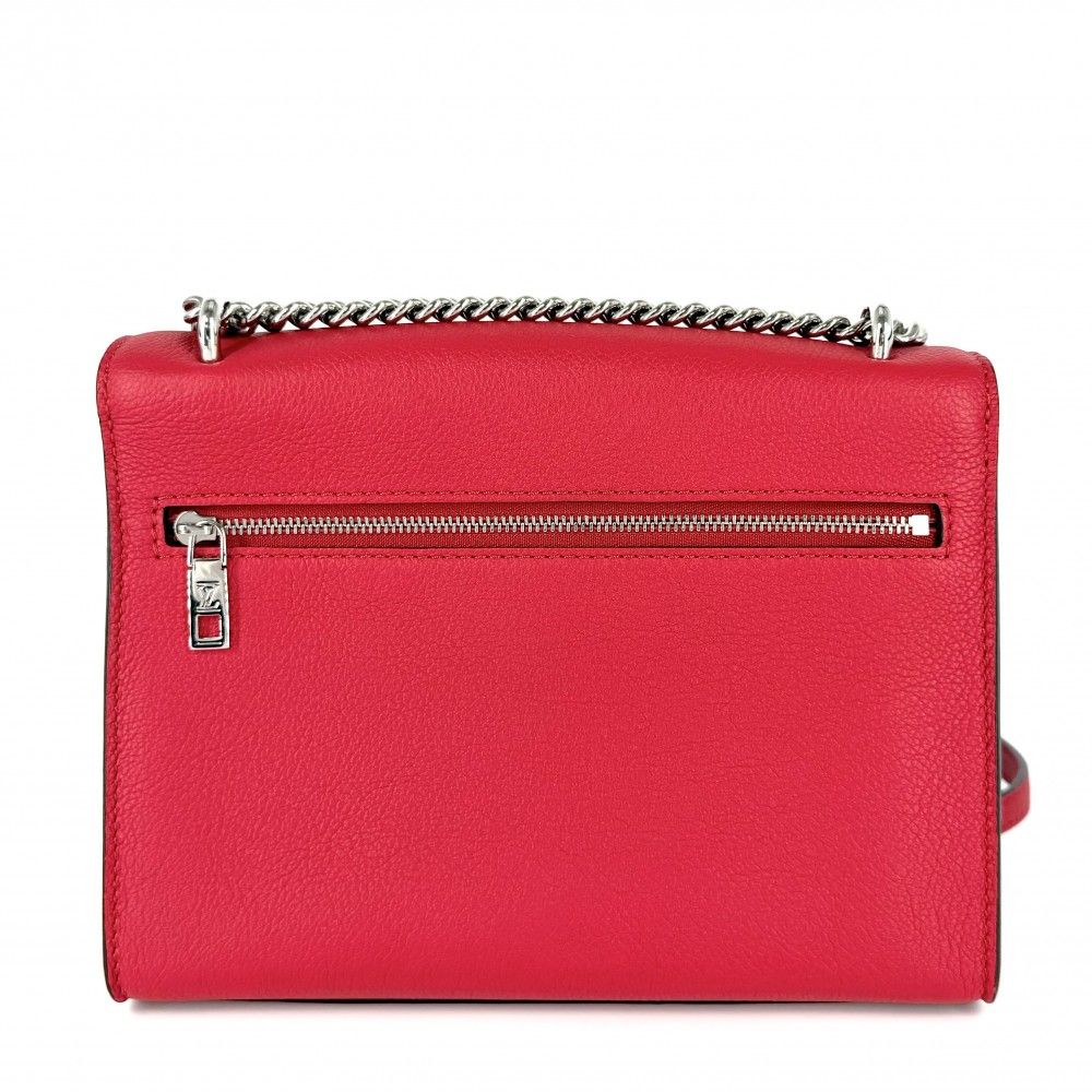 Louis Vuitton Shoulder Bag Chain My Lock Me BB Bag Crossbody Leather Red Silver — view 2