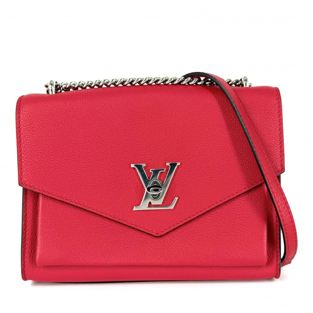 Louis Vuitton Shoulder Bag Chain My Lock Me BB Bag Crossbody Leather Red Silver