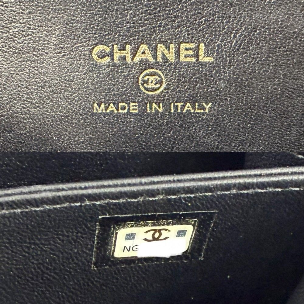 Chanel 2-Way Quilted CC Logo Mini Chain Shoulder Bag Crossbody Vanity Lambskin — view 5