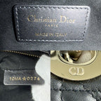 Dior Handbag Cannage Lady Mini Small Lambskin Black Gold — view 5