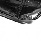 Prada Shoulder Bag Triangle Logo Soft Looks Leather Crossbody Black Silver — view 6