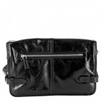 Prada Shoulder Bag Triangle Logo Soft Looks Leather Crossbody Black Silver — view 2