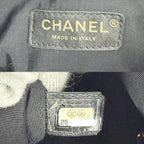 Chanel Shoulder Bag CC Logo Stitch Drawstring Crossbody Lambskin Black Gold — view 5
