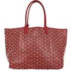 Goyard Tote Saint Louis PM Handbag Shoulder Leather Red Silver — view 2