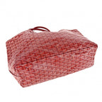 Goyard Tote Saint Louis PM Handbag Shoulder Leather Red Silver — view 3