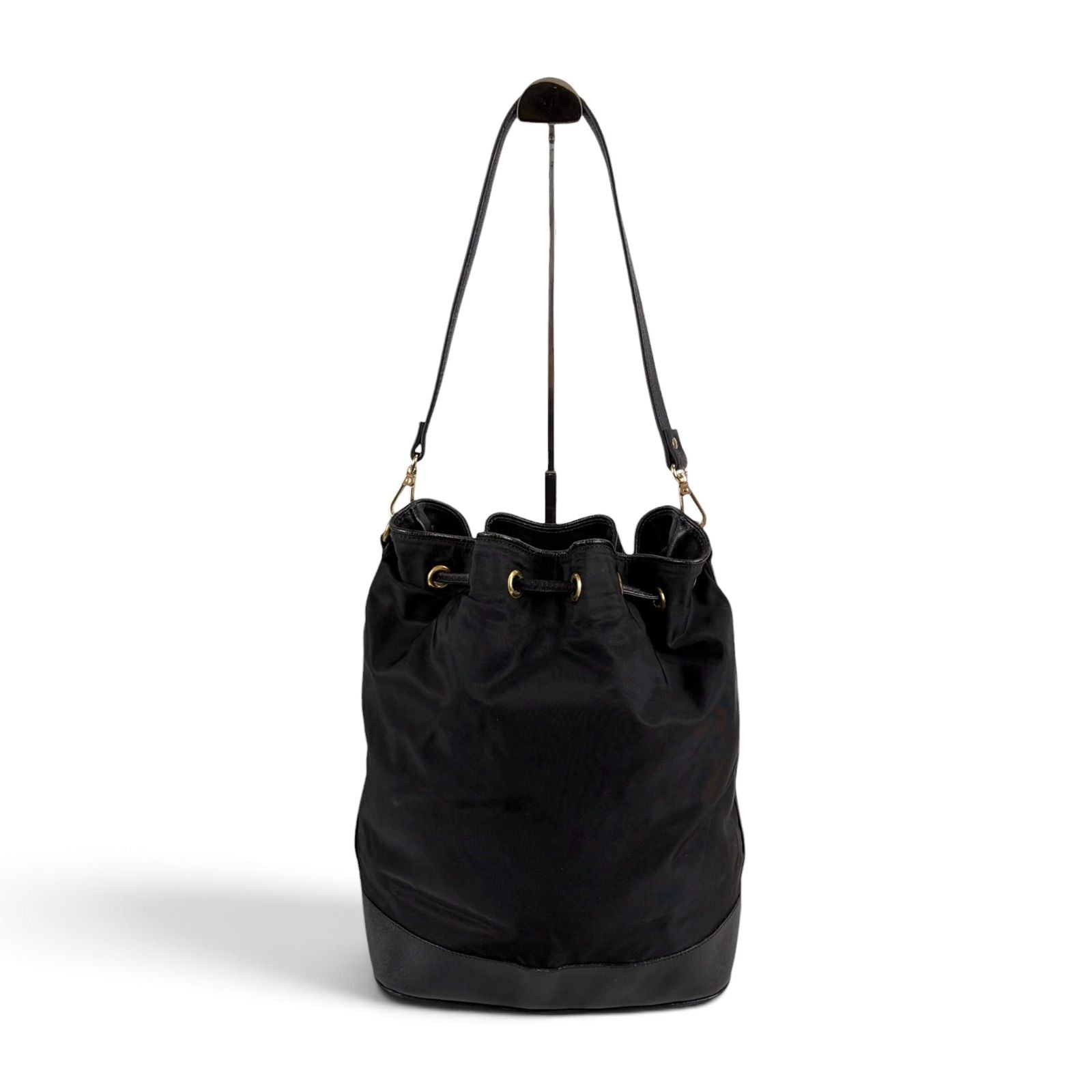 Prada Triangle Logo Hobo Black Nero Tessuto — view 2