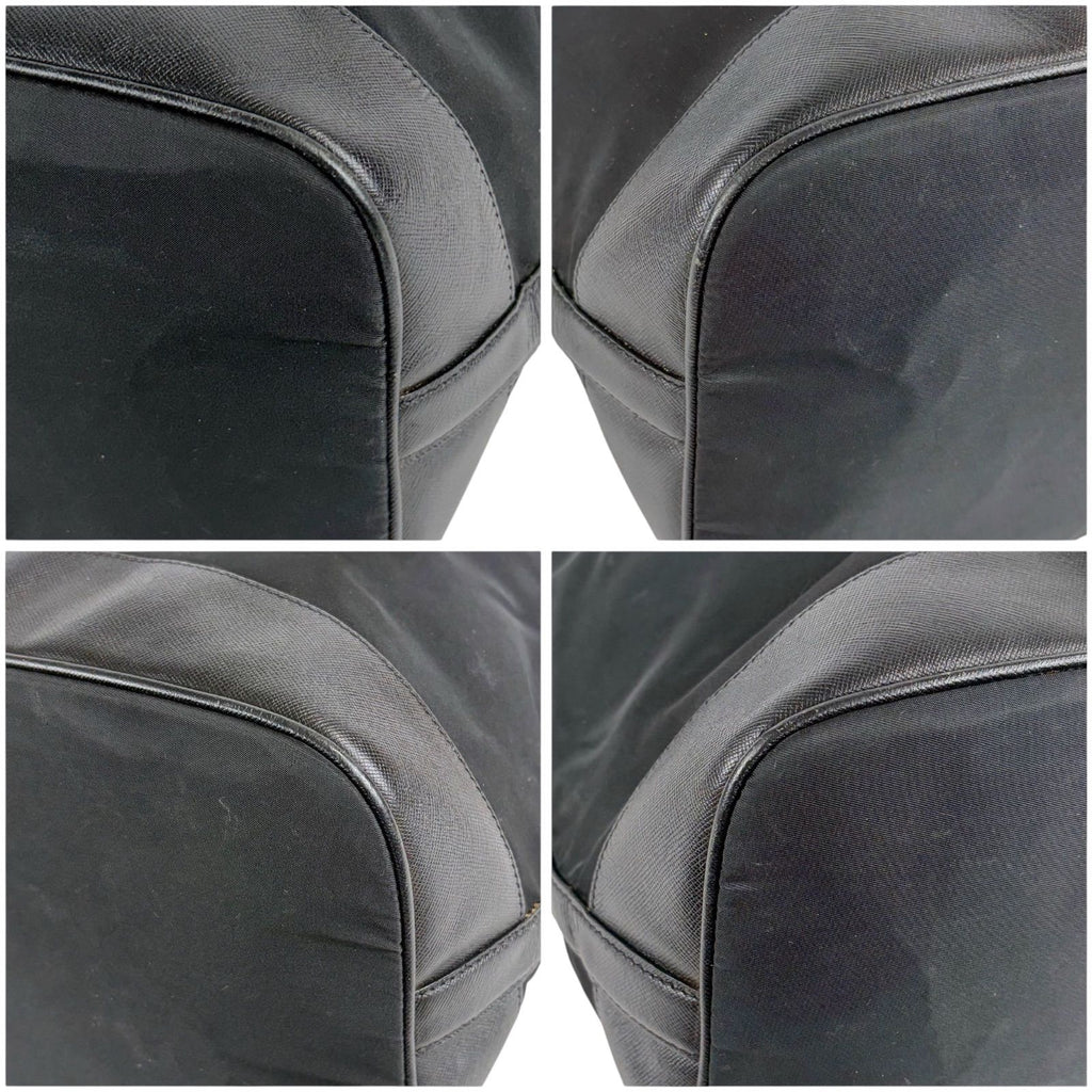 Prada Triangle Logo Hobo Black Nero Tessuto — view 8
