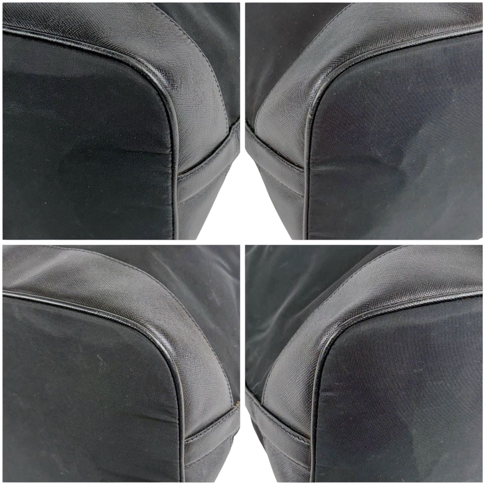 Prada Triangle Logo Hobo Black Nero Tessuto — view 8