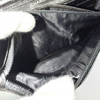Chanel Chain Wallet CC Logo Shoulder Bag Crossbody Caviar Leather Black Gold — view 6