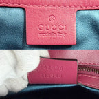 Gucci Shoulder Bag GG Marmont Quilted Chain Crossbody Embroidery Velour Leather — view 5