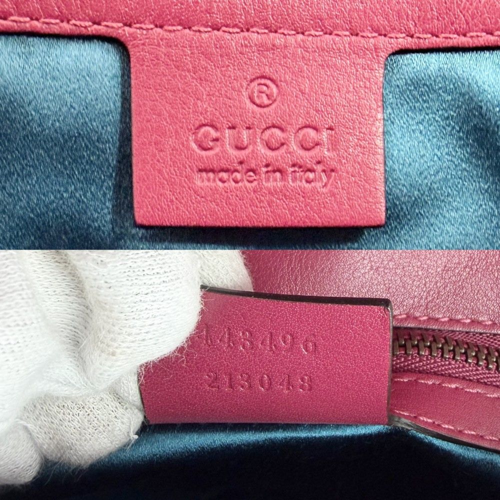 Gucci Shoulder Bag GG Marmont Quilted Chain Crossbody Embroidery Velour Leather — view 5