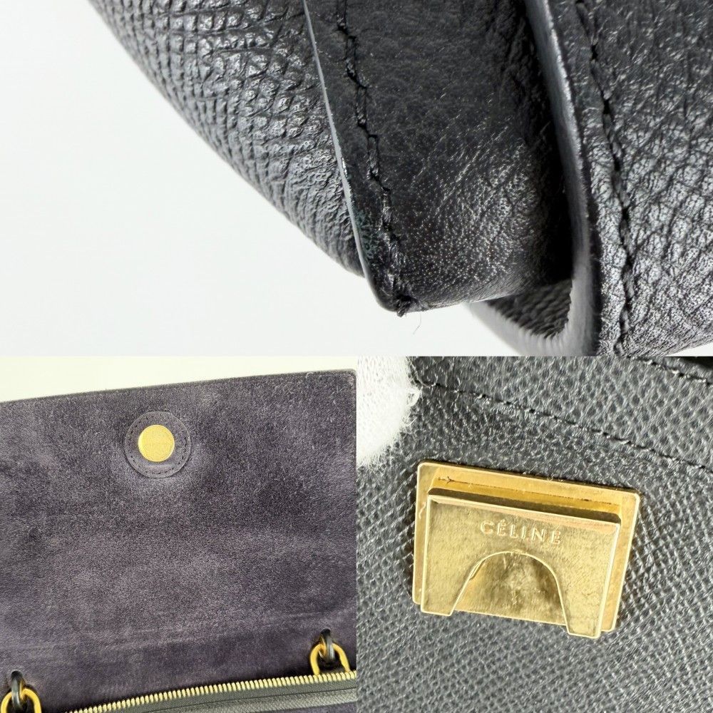 Celine 2-Way Belt Bag Leather Black Gold — view 6