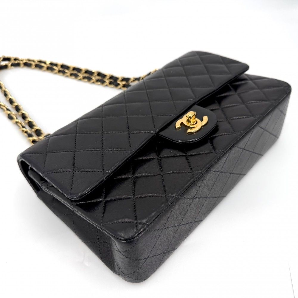Chanel Shoulder Bag Quilted 25 Double Chain Flap Crossbody CC Logo Turnlock — view 3