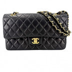 Chanel Shoulder Bag Quilted 25 Double Chain Flap Crossbody CC Logo Turnlock