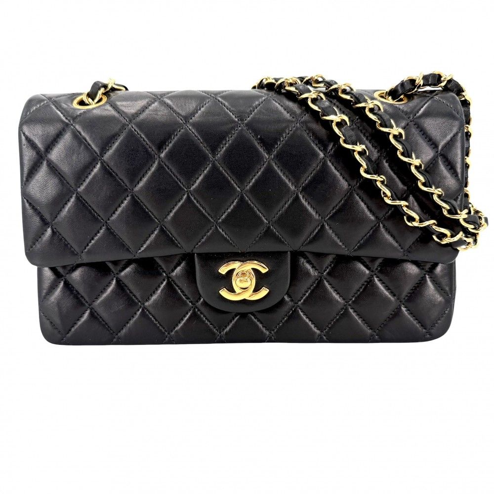 Chanel Shoulder Bag Quilted 25 Double Chain Flap Crossbody CC Logo Turnlock