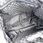 Gucci Tote Sherry Line Handbag Nylon Black Silver — view 4