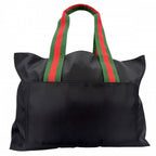 Gucci Tote Sherry Line Handbag Nylon Black Silver — view 2