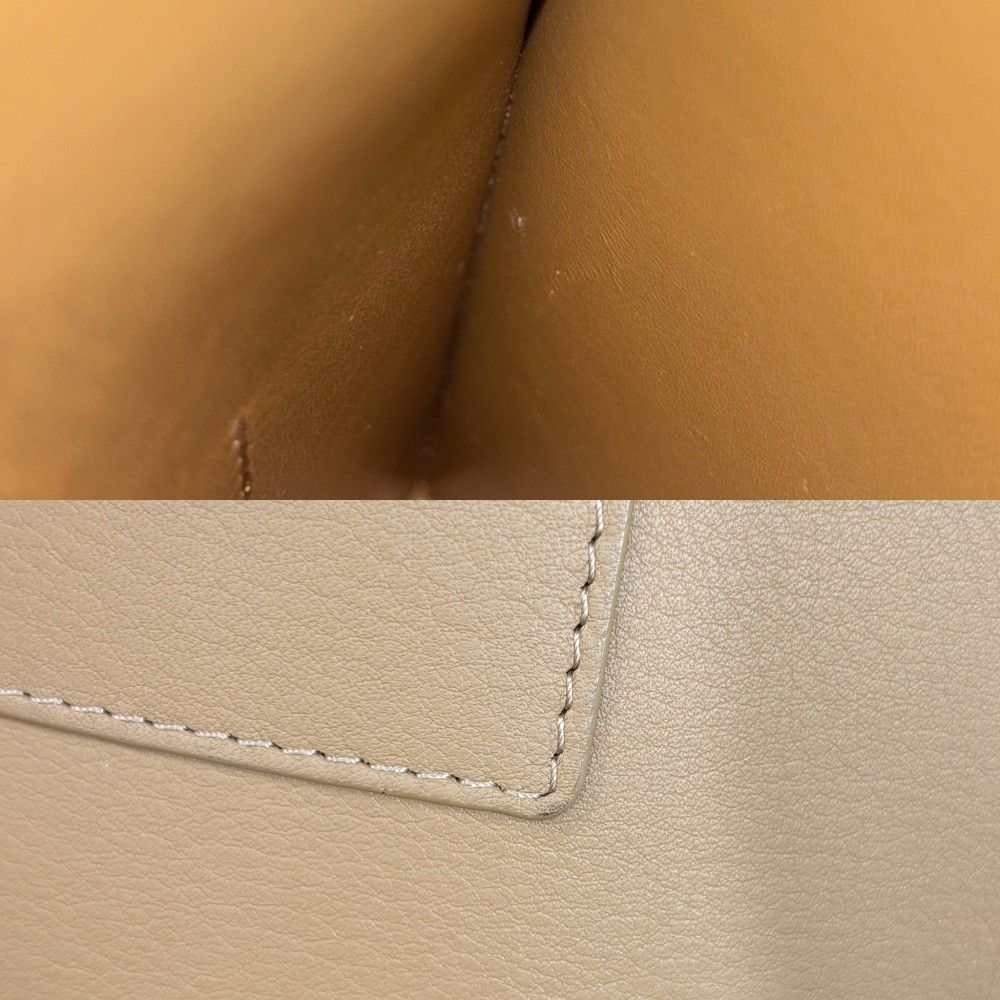 Loewe Shoulder Bag Anagram Pebble Dice Pocket Crossbody Leather Beige Gold — view 7