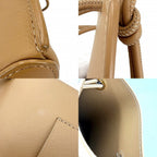 Loewe Shoulder Bag Anagram Pebble Dice Pocket Crossbody Leather Beige Gold — view 6