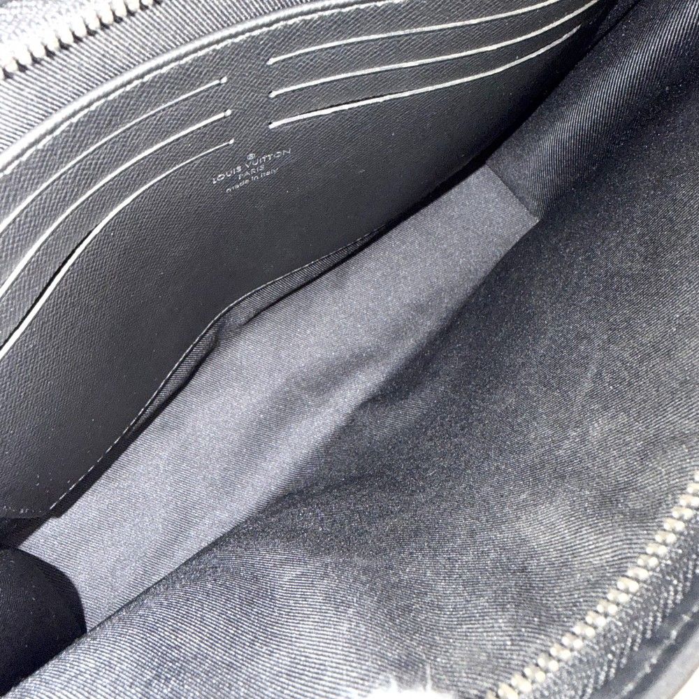 Louis Vuitton Clutch Damier Graphite Pochette Voyage MM Second Black Silver — view 4