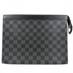 Louis Vuitton Clutch Damier Graphite Pochette Voyage MM Second Black Silver