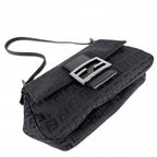 Fendi Handbag Zucchino Mini Mamma Bucket One Canvas Leather Black Gunmetal — view 3