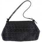 Fendi Handbag Zucchino Mini Mamma Bucket One Canvas Leather Black Gunmetal — view 2