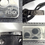Fendi Handbag Zucchino Mini Mamma Bucket One Canvas Leather Black Gunmetal — view 5