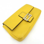 Fendi 2-Way Micro Mini Shoulder Bag Crossbody Mamma Bucket Leather Yellow Silver — view 3