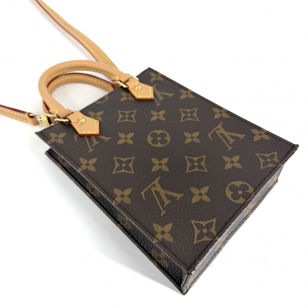 Louis Vuitton 2-Way Petite Sac Plat Shoulder Bag Crossbody Brown Monogram — view 3