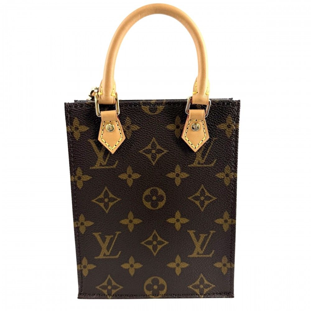 Louis Vuitton 2-Way Petite Sac Plat Shoulder Bag Crossbody Brown Monogram — view 2