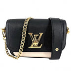 Louis Vuitton 2-Way Lockme TenHandbag Shoulder Bag LV Turnlock Leather Black