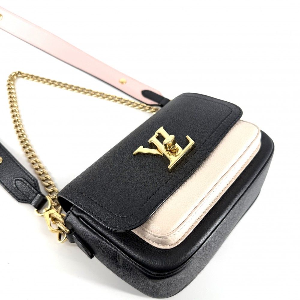 Louis Vuitton 2-Way Lockme TenHandbag Shoulder Bag LV Turnlock Leather Black — view 3