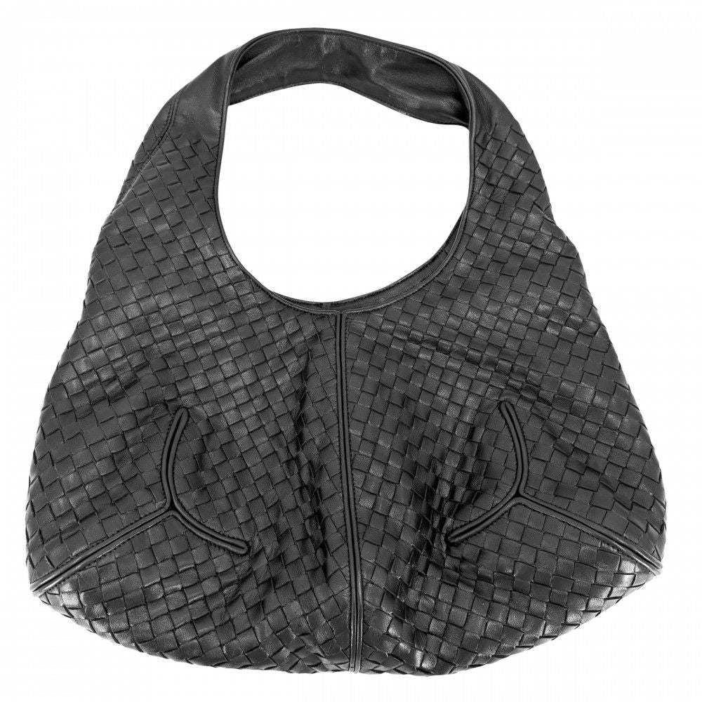 Bottega Veneta Handbag Intrecciato One Handle Leather Black — view 2