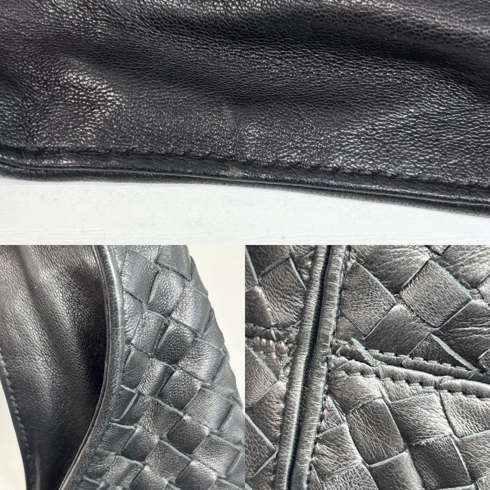 Bottega Veneta Handbag Intrecciato One Handle Leather Black — view 8