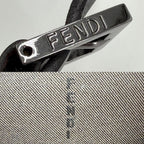 Fendi Handbag Zucchino Mini Mamma Bucket Canvas Leather Brown Beige Gunmetal — view 6