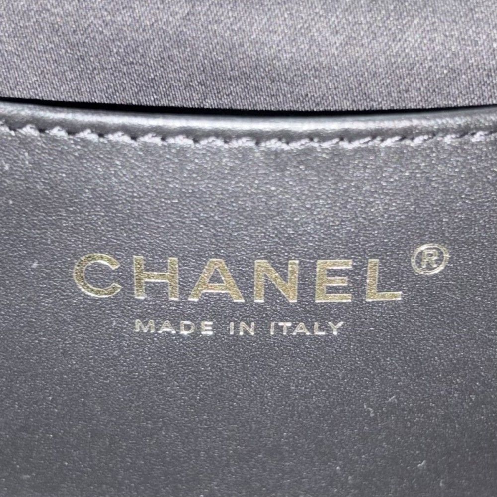 Chanel Backpack Quilted Chain Shoulder CC Logo 25 Caviar Leather Black Gold — view 5