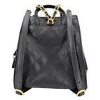 Chanel Backpack Quilted Chain Shoulder CC Logo 25 Caviar Leather Black Gold — view 2