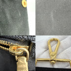 Prada 2-Way Tote Shoulder Bag Canapa Triangle Logo Canvas Black Gold — view 6