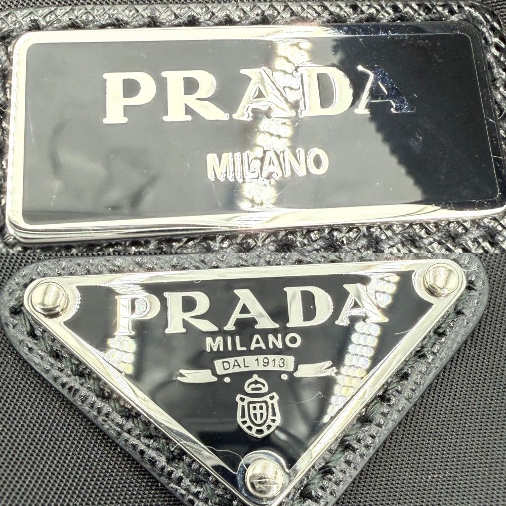 Prada Belt Bag Triangle Logo Bag Nylon Black Silver — view 5