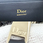 Dior Shoulder Bag Oblique Bow Pouch Pochette Crossbody Canvas Leather Navy — view 5