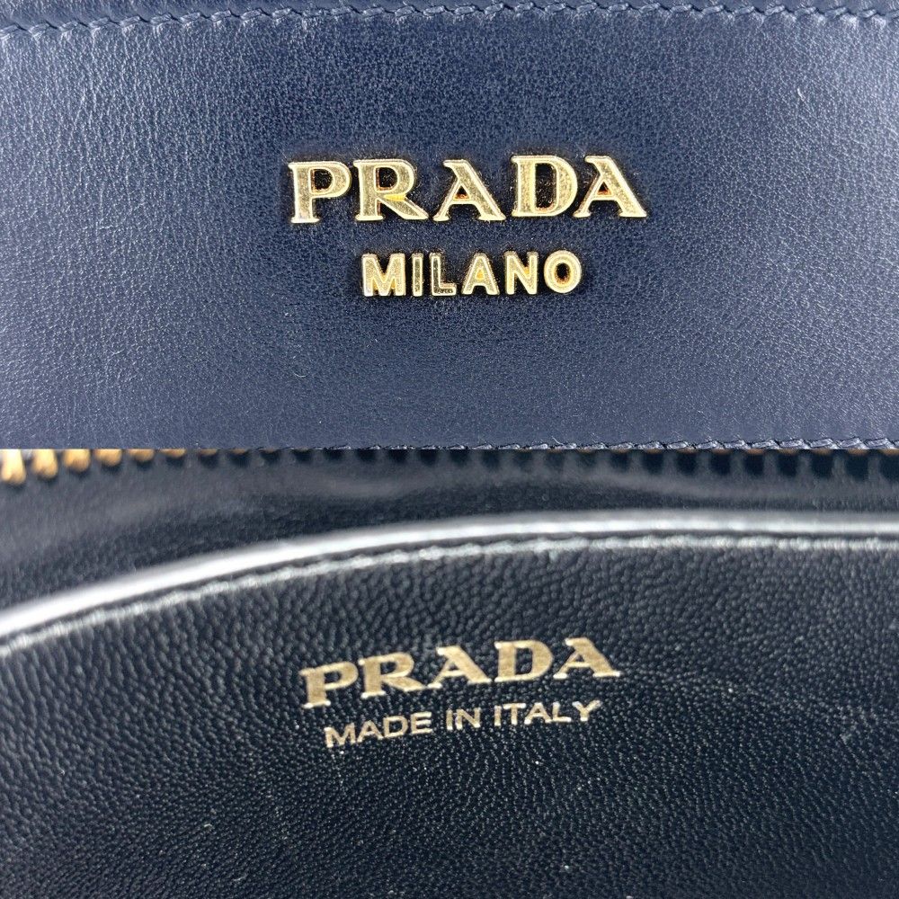 Prada Shoulder Bag Esplanade Bicolor Leather Khaki Black Gold — view 5