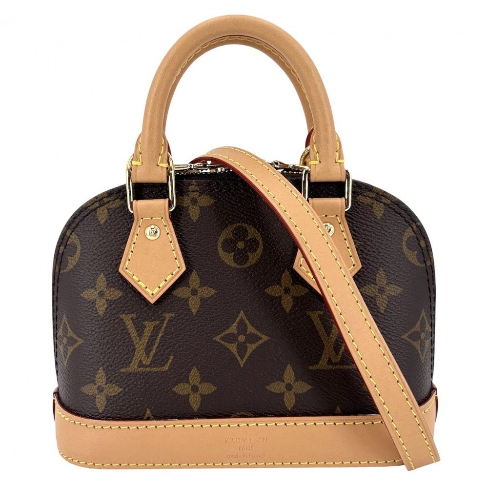 Louis Vuitton 2-Way Monogram Nano Alma Shoulder Bag Small Brown Gold
